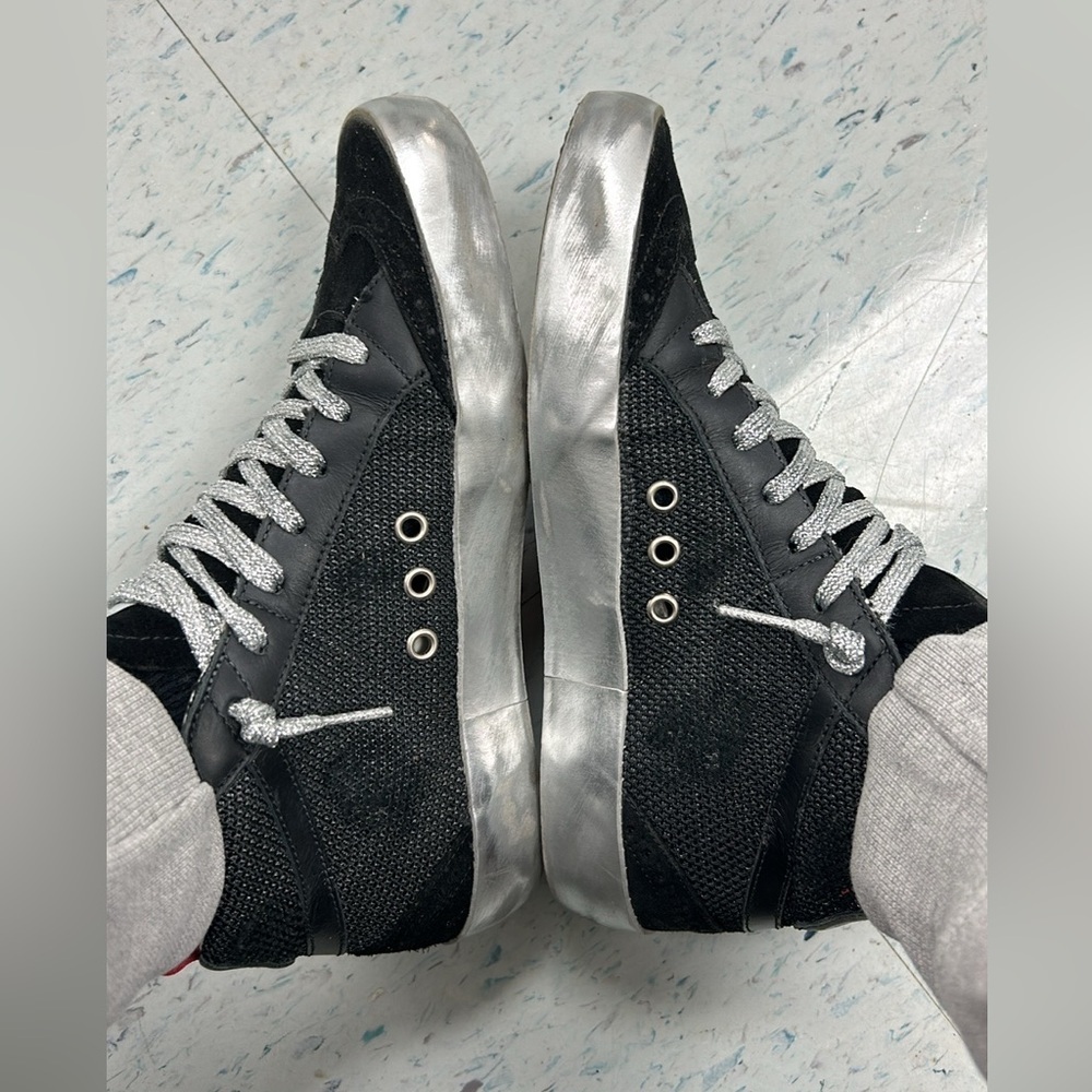 Luxury Mid Star Golden Goose Black & Silver Sneakers - Picture 7 of 13
